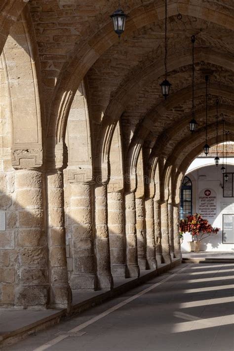 The Covered Arcaded Gallery of the Church of Saint Lazarus in Larnaca Stock Image - Image of ...