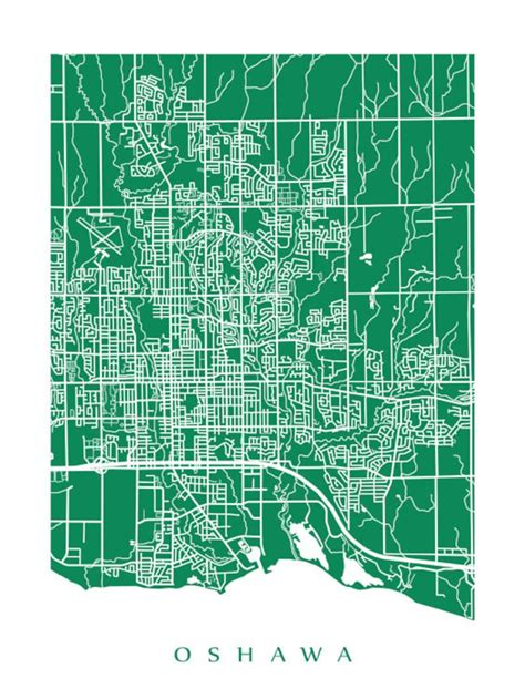 Oshawa Ontario Map Print - Etsy