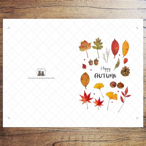 Autumn Printable Card Fall Card Fall Leaves Greeting Card | Etsy