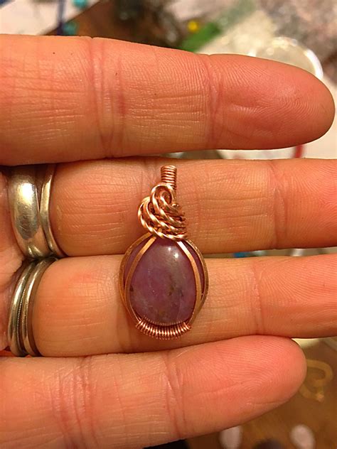 Wire Wrapped Pink Sapphire, Wire Wrapped Sapphire, Copper Wire Wrapped Jewelry, Boho Jewelry ...
