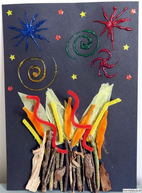 Bonfire night crafts, Fireworks craft for kids, Fireworks craft