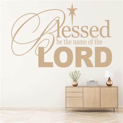 Blessed Be The Name Bible Quote Wall Sticker