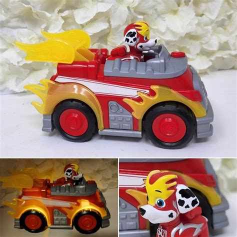 PAW Patrol Mighty Pups Marshall Vehicle Red Firetruck Figure Lights & Sounds | eBay | Paw patrol ...