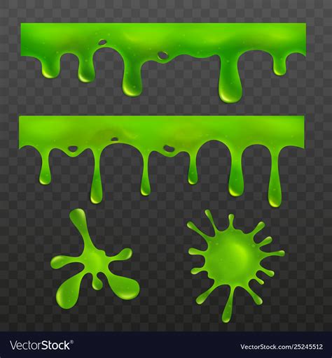 Webgreen dripping slime drops and blob shapes Vector Image