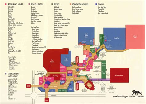 MGM Las Vegas map - Map of MGM grand Las Vegas (United States of America)