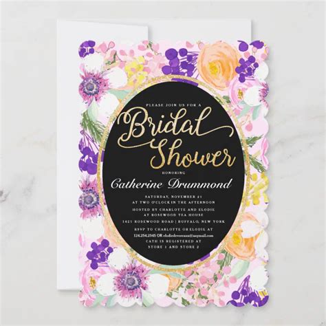 Tropical Flowers Chic Bridal Shower Invitation | Zazzle