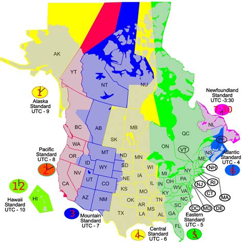 Printable Time Zone Map Us And Canada New Map Timezones In United Inside Canada Time Zone Map ...