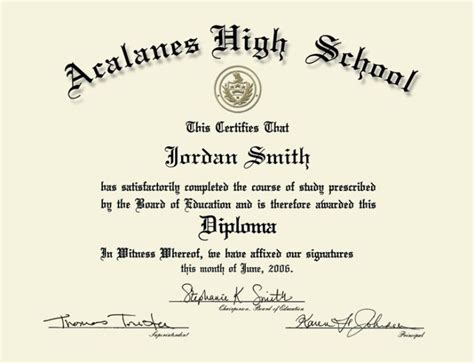 Print High School Diploma | High school diploma, Fake high school ...