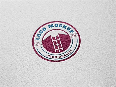 Paper Engraved Logo MockUp