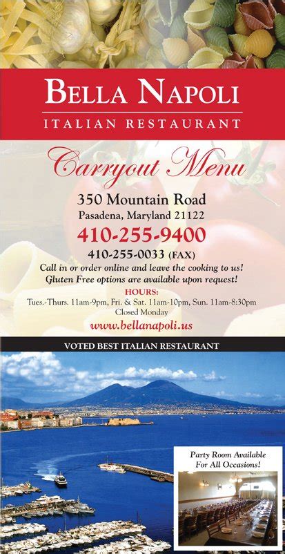 Our Menu - Bella Napoli Italian Restaurant