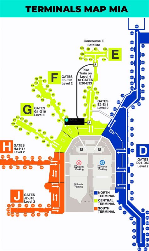 Terminal map airport Miami international airport | Gate Mia