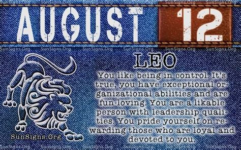 August 12 Zodiac Horoscope Birthday Personality - SunSigns.Org