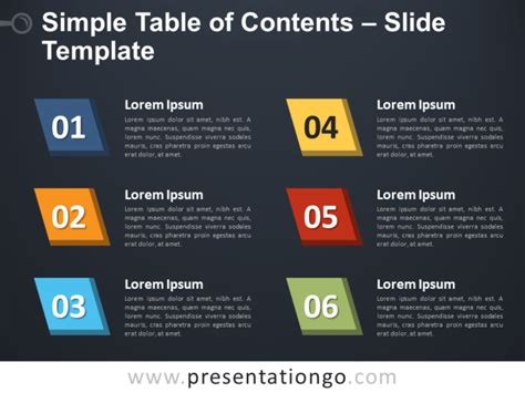 Powerpoint Table Of Contents Template