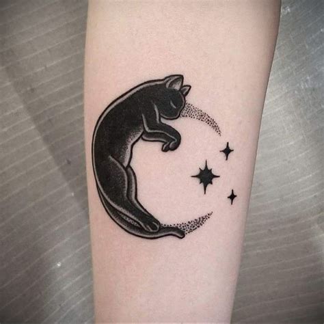 black cat tattoo 03.12.2019 №012 -cat tattoo- tattoovalue.net - tattoovalue.net