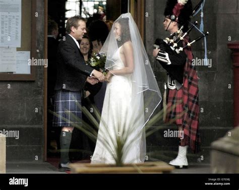 Hollywood actor Kiefer Sutherland at the wedding of his step-daughter ...