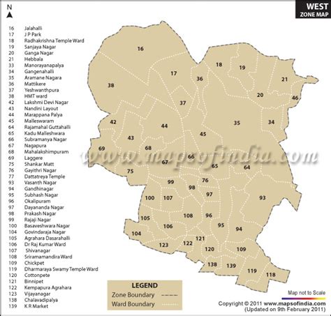 BBMP Zone Wards - Map & Area Names - Bangalore