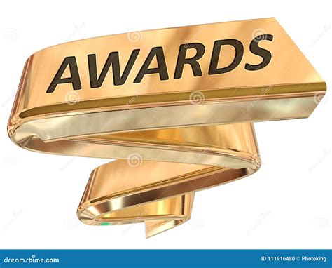 Golden Banner Awards stock illustration. Illustration of body - 111916480