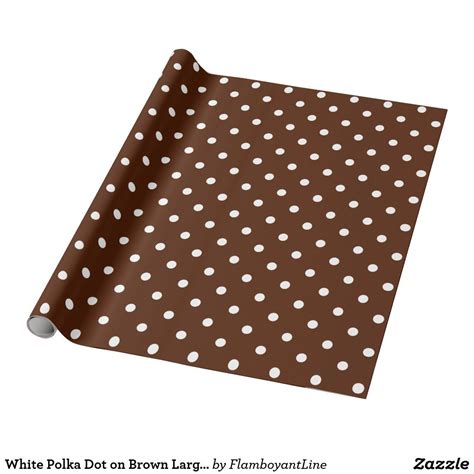 White Polka Dot on Brown Large Space Wrapping Paper | Zazzle | Polka ...