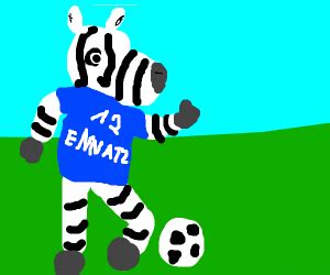 Zebra eating a Football - Drawception