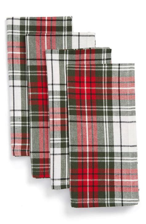 Design Imports 'Christmas Plaid' Cotton Napkins (Set of 4) | Nordstrom