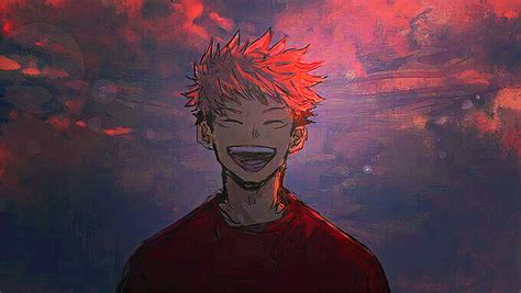 Anime, jujutsu kaisen, Yuji itadori, chico, cabello rosado, béisbol ...