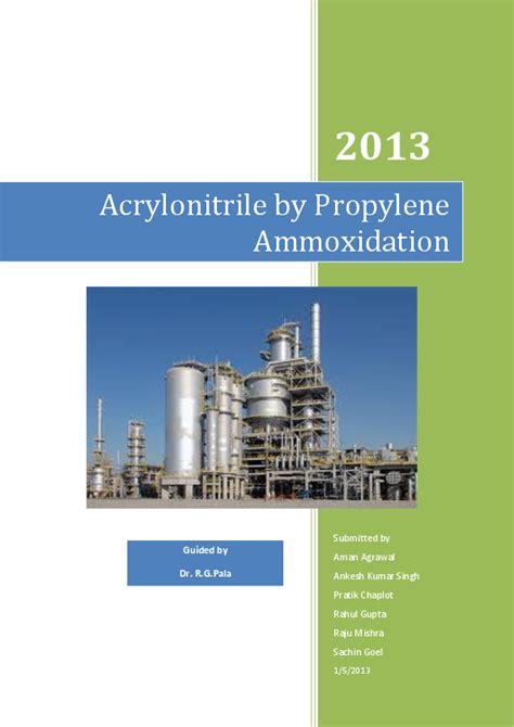 (PDF) Acrylonitrile Production by Propylene Ammoxidation