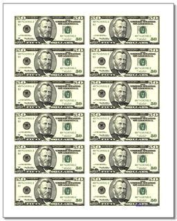 Money: Printable Play Money