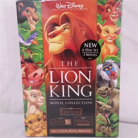 THE LION KING Movie Collection Trilogy DVD Set 6 Disc Walt Disney Sealed Special $69.99 - PicClick