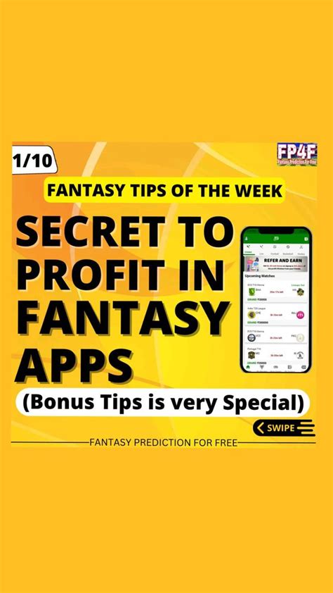 Fantasy Tips of The Week : Secret to Profit in Fantasy Sports Apps ...