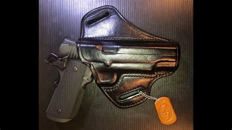 SIG Sauer 1911 TACOPS 10mm; CIV DIV OWB Leather Holster - YouTube