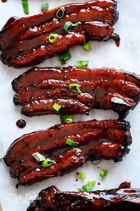 Sticky Chinese Barbecue Pork Belly (Char Siu) - Cafe Delites