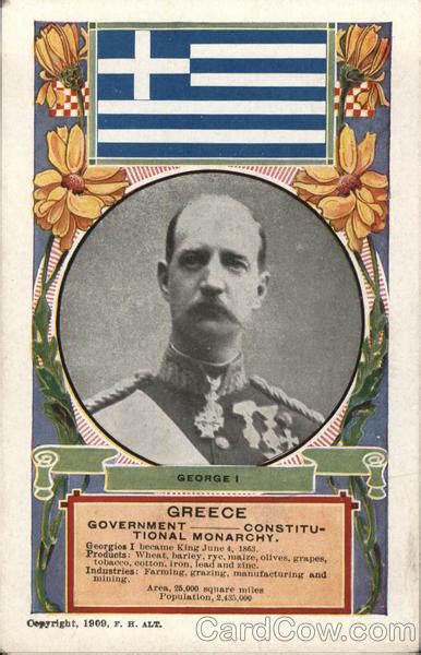 King George I of Greece Royalty Postcard