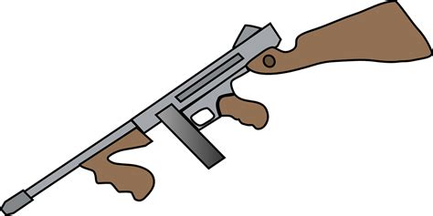 Download Machine Gun, Gun, Thompson Submachine Gun. Royalty-Free Vector ...