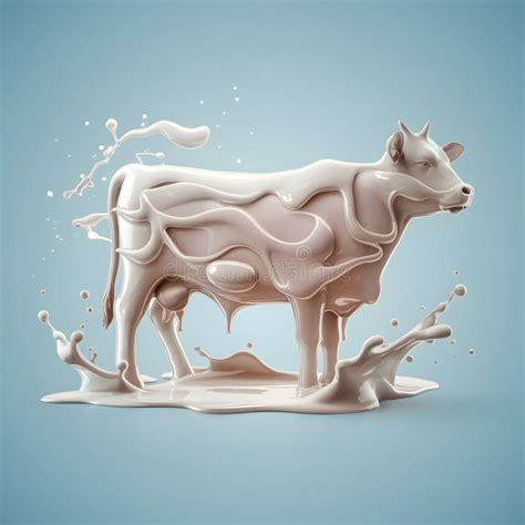 Cow Silhouette in Flowing Milk, Droplets and Splashes, Dairy Cow Breeds for Milk Production ...