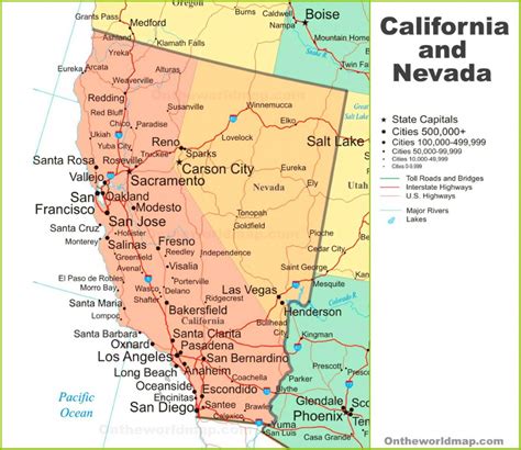 Map Of California And Nevada - California Nevada Map | Printable Maps