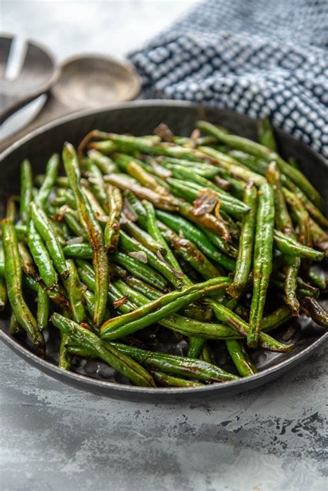 Air Fryer Green Beans - Garnished Plate