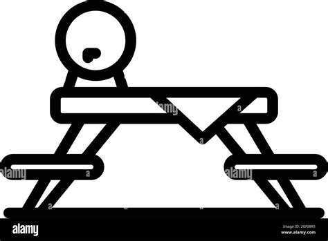 Garden wood table icon outline vector. Picnic bench. Wooden park Stock Vector Image & Art - Alamy