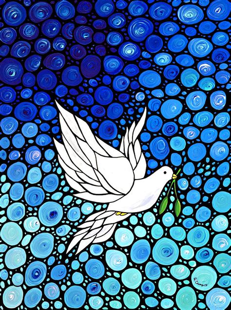 Peaceful Journey - White Dove Peace Art Painting by Sharon Cummings