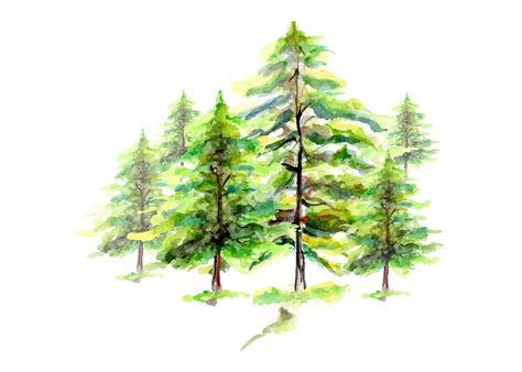 Premium Vector | Tree Watercolor landscape