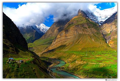 India Haven ----Valley, Chandra and Bhaga river confluence at Tandi near Keylong