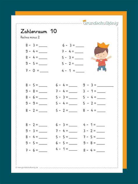 Subtraktion - | Lernen tipps schule, Arbeitsblätter grundschule, Grundschule