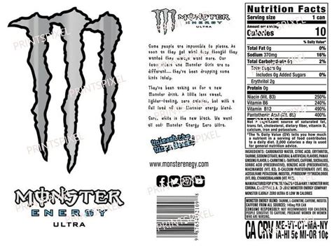 Digital Monster Energy Ultra Drink Labels Download Files SVG PNG JPG EPS PDF | Monster energy ...