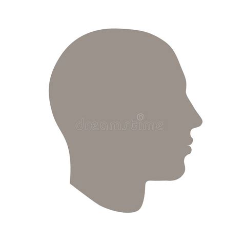 Unisex Human Head Silhouette in Side View Stock Vector - Illustration ...