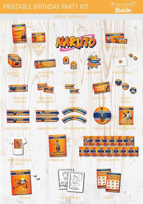 Naruto Birthday Party Printable Kit | Birthday Buzzin | Naruto birthday ...