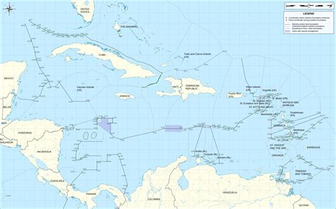 A political map with the maritime borders of the Caribbean[3284x2048 ...