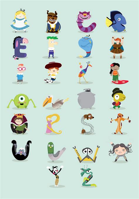 Animated characters alphabet by mjdaluz.deviantart.com on @deviantART | Disney alphabet ...