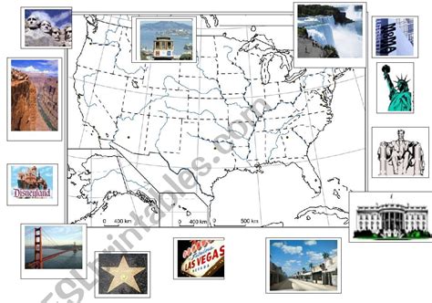 United States Map With Landmarks