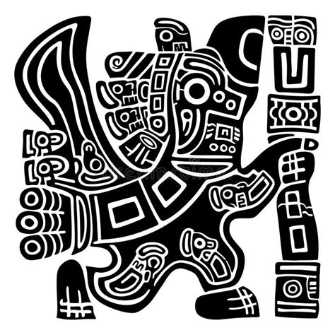 Aztec Eagle Warrior. Ethnic Art representing a Mayan, Aztec Symbol, a ...