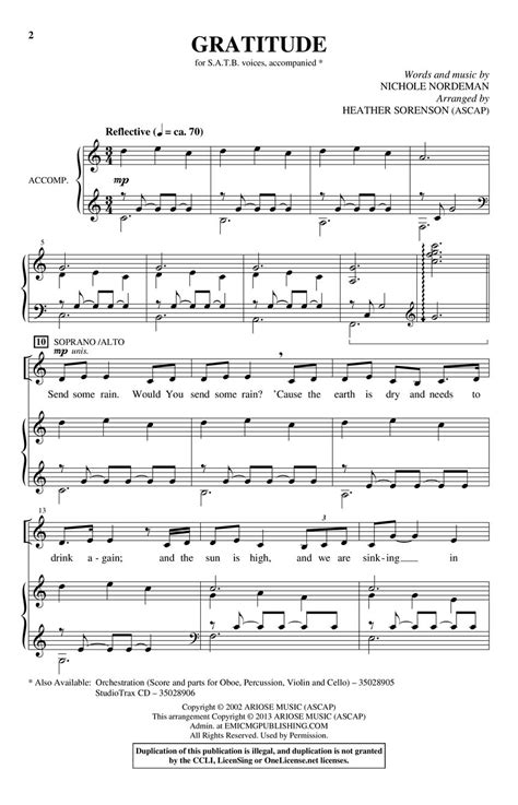 Gratitude Sheet Music by Heather Sorenson (SKU: 35028904) - Stanton's Sheet Music