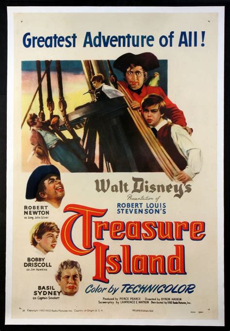 TREASURE ISLAND (1950) Original one sheet size, 27x41 movie poster. | Treasure island movie ...